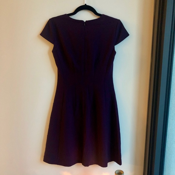 Eliza J eggplant purple pleated A-line dress - Picture 5 of 8